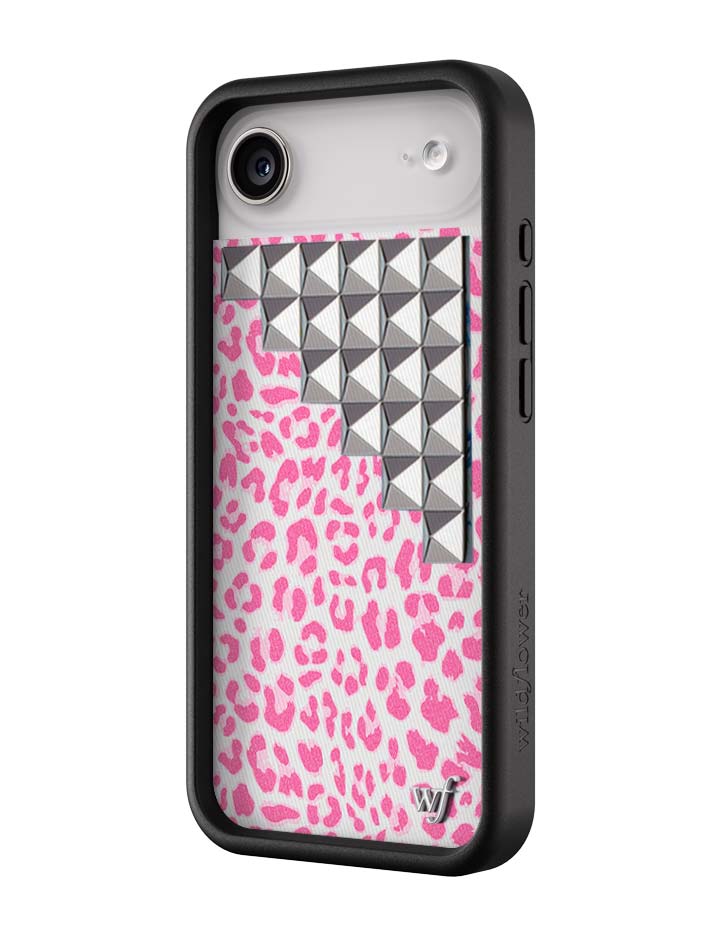Wildflower Pink Meow Stud iPhone Case