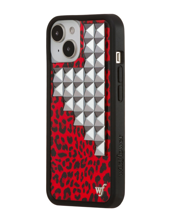 Wildflower Red Meow Stud iPhone Case