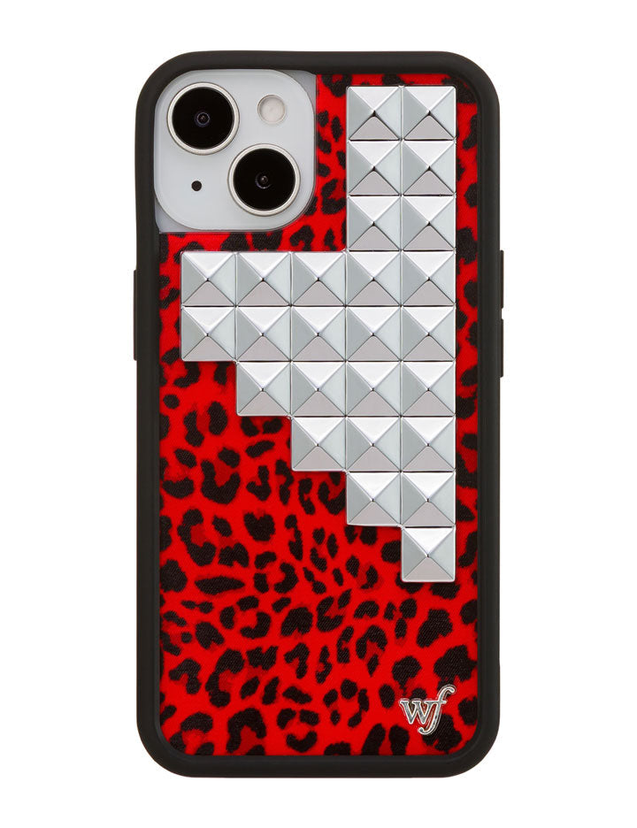 Wildflower Red Meow Stud iPhone Case
