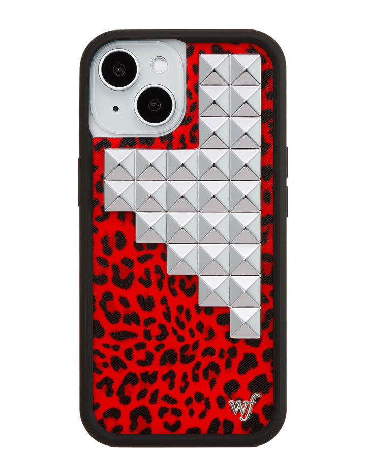 Wildflower Red Meow Stud iPhone Case