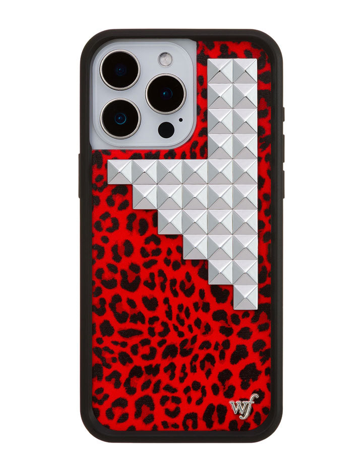 Wildflower Red Meow Stud iPhone Case