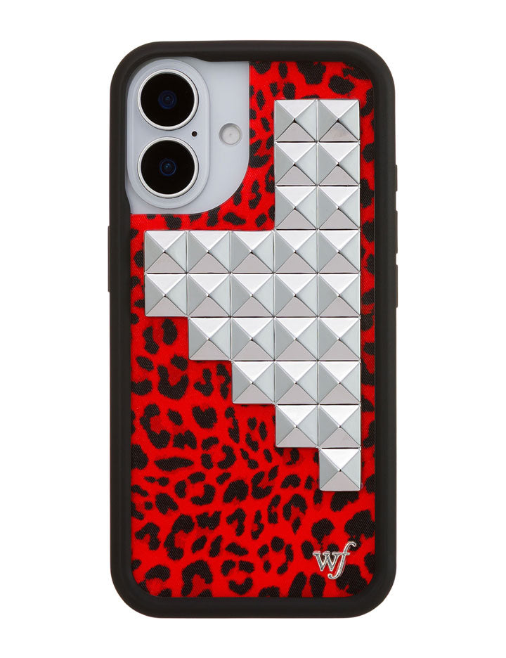 Wildflower Red Meow Stud iPhone Case