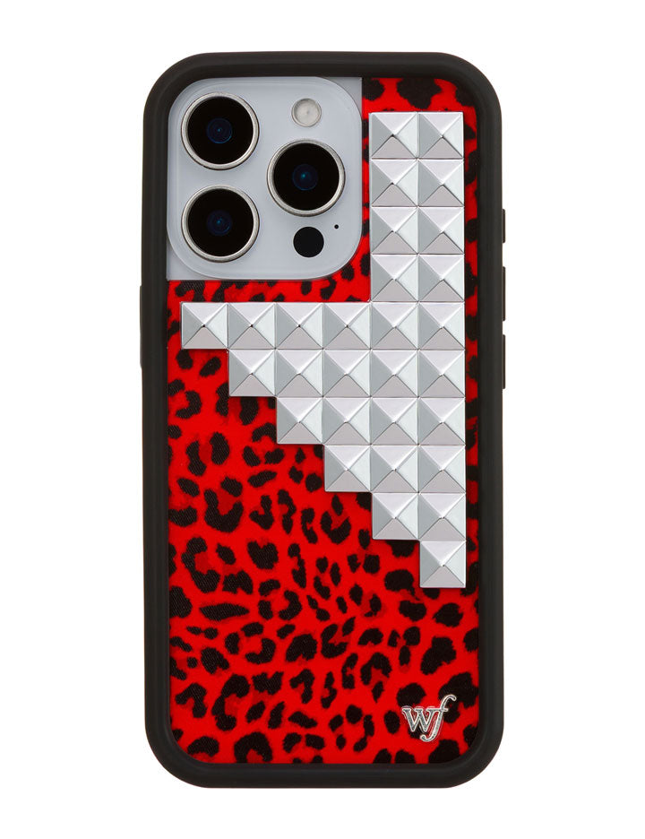 Wildflower Red Meow Stud iPhone Case