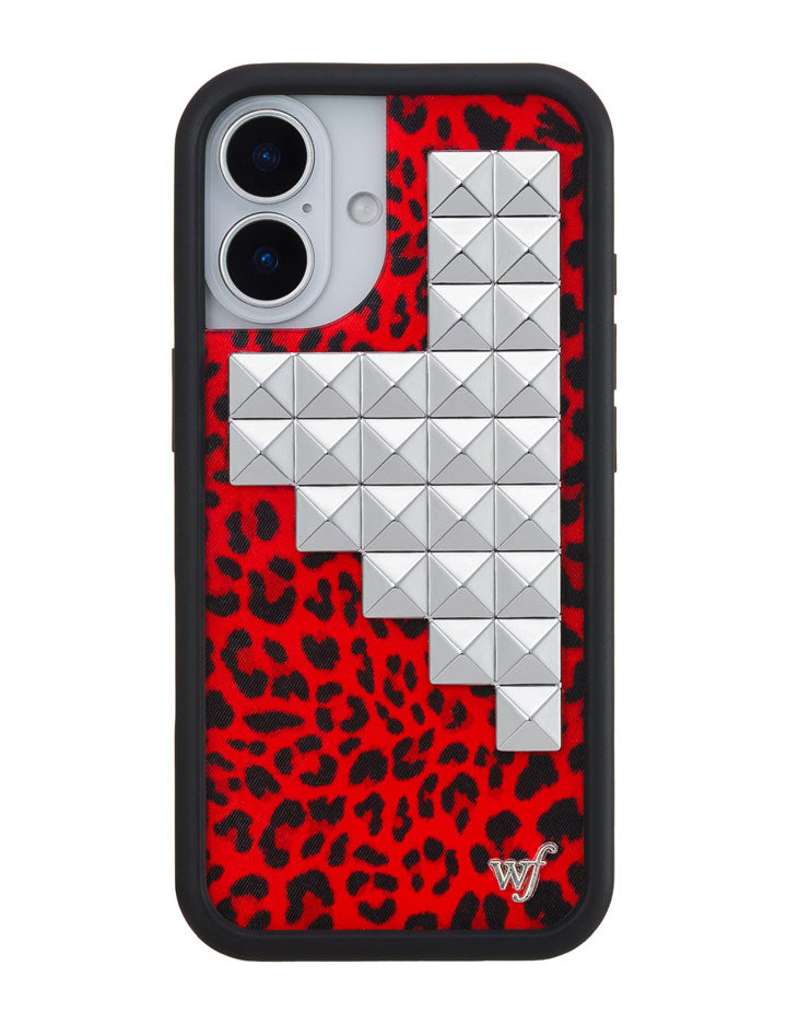 Wildflower Red Meow Stud iPhone Case