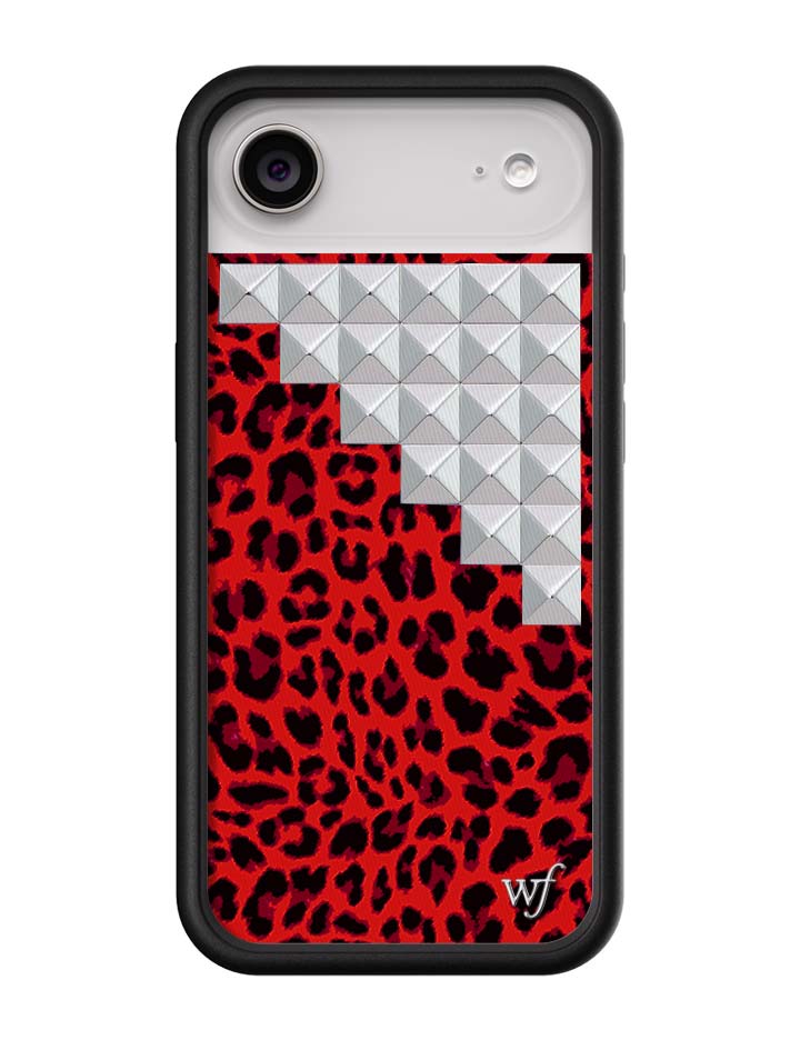 Wildflower Red Meow Stud iPhone Case