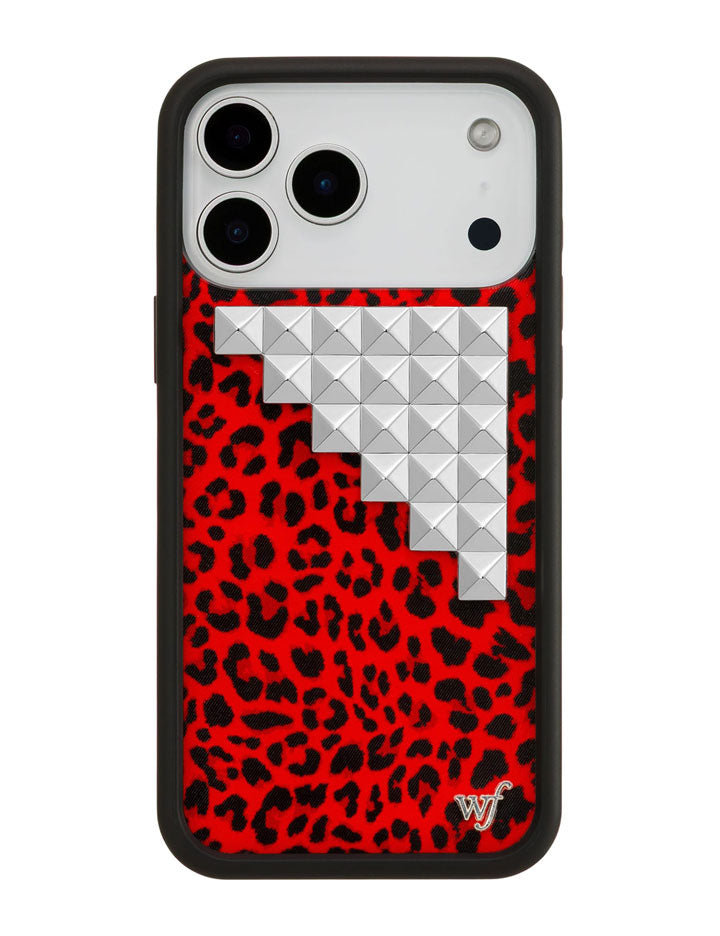 Wildflower Red Meow Stud iPhone Case