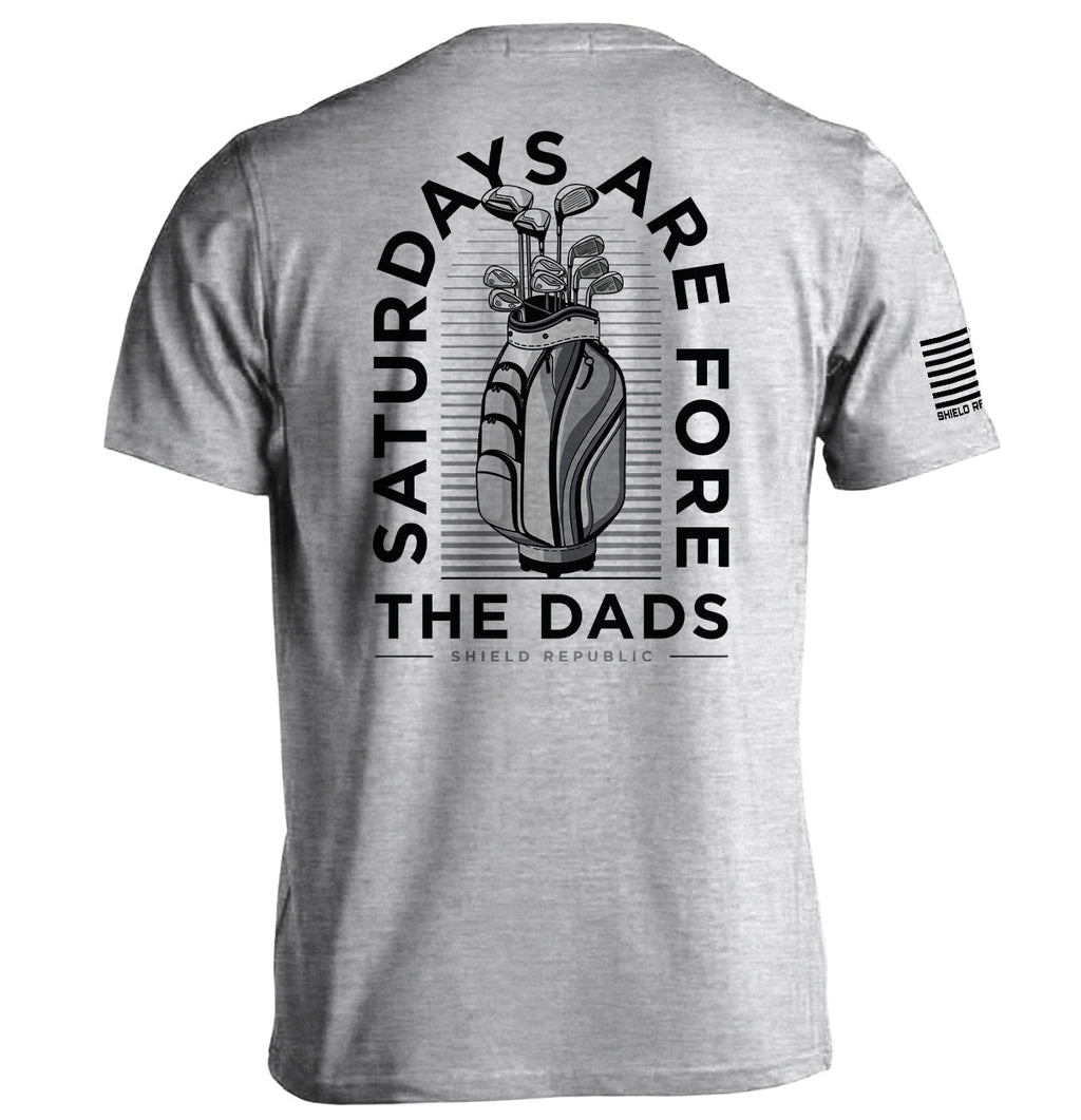 Saturdays Are For The Dads Funny Golf T-Shirt – Grey