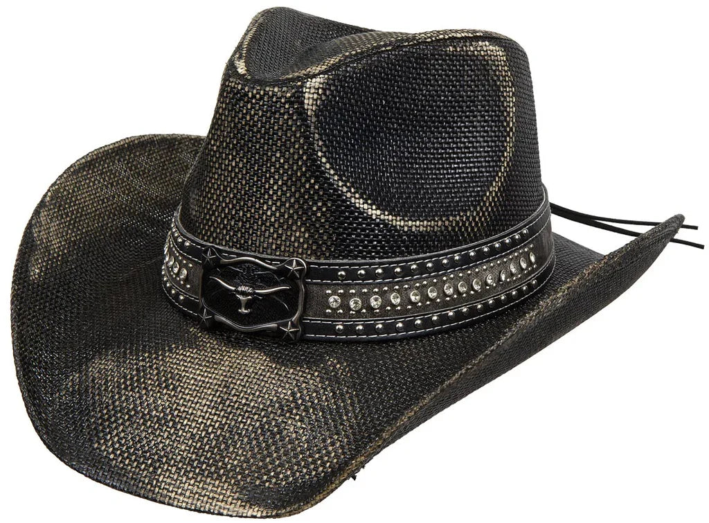 Deadwood Trading Midnight Sparkle - Toyo Straw Cowgirl Hat