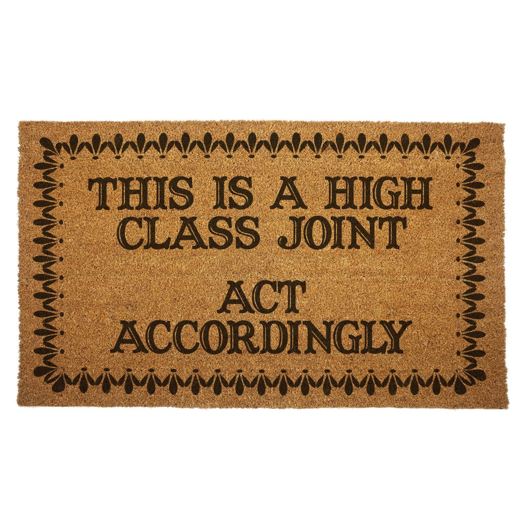 This is a High Class Act Accordingly Joint Door Mat