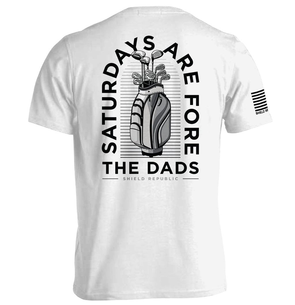 Saturdays Are For The Dads Funny Golf T-Shirt – Grey