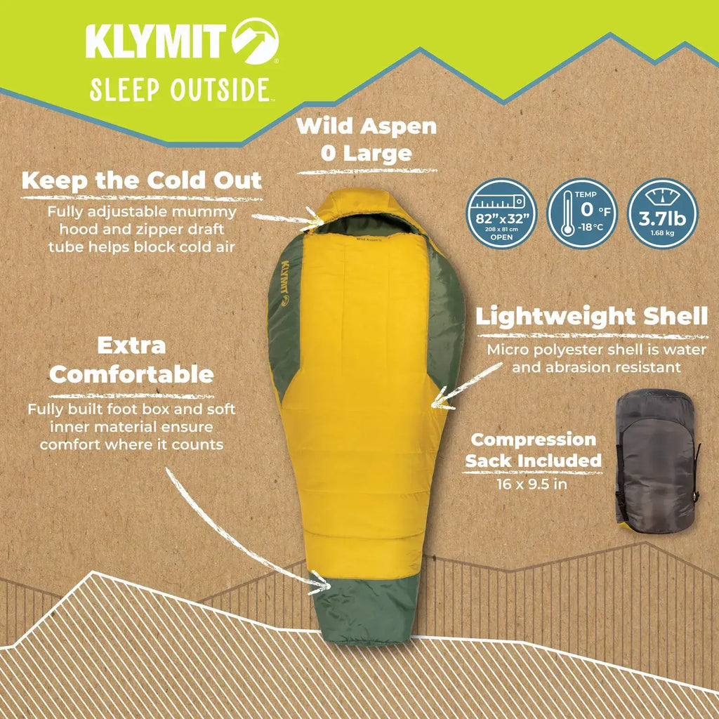 Klymit Wild Aspen 0 Large Sleeping Bag