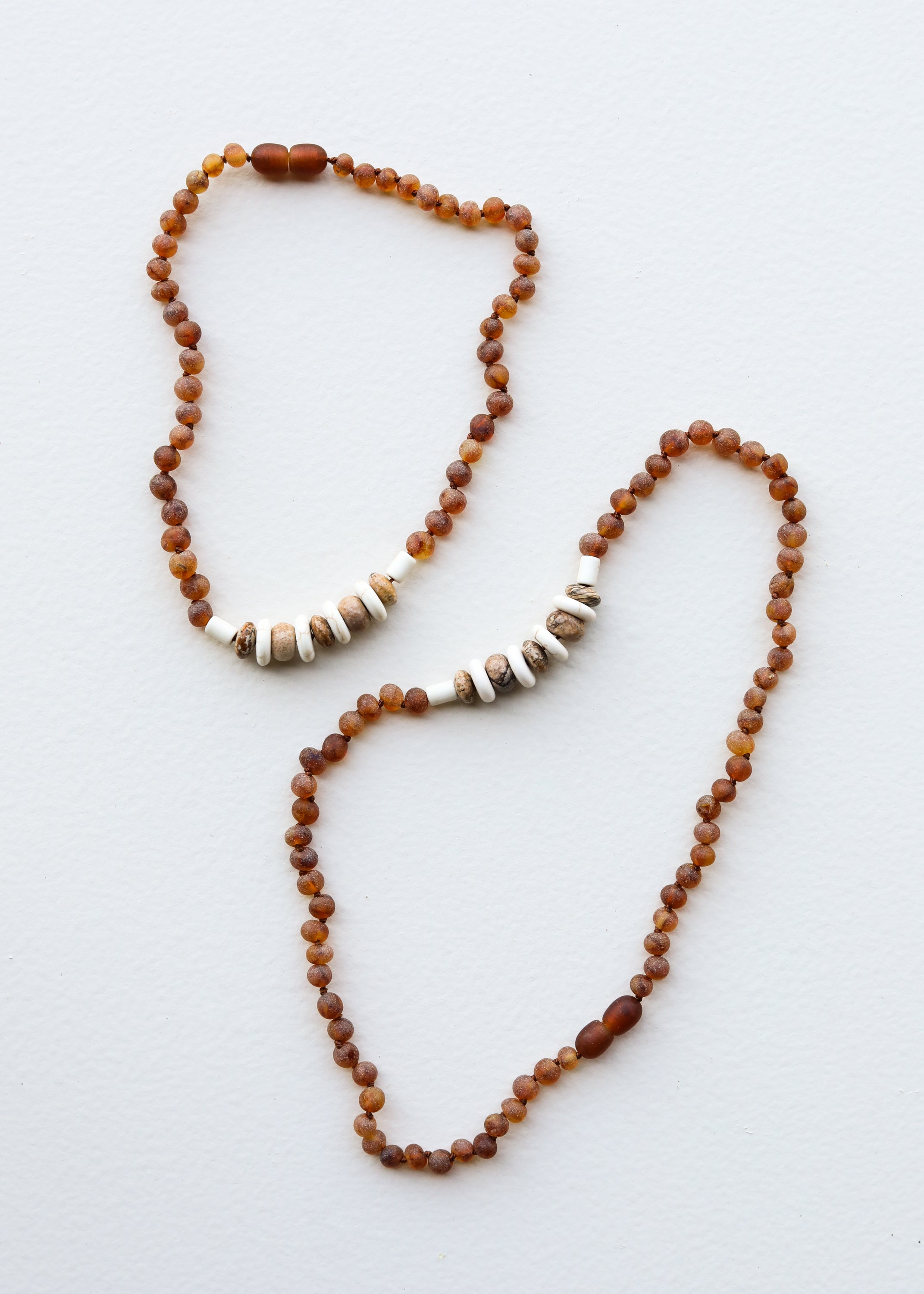 CanyonLeaf Raw Cognac Baltic Sea Amber + Natural Jasper || Necklace