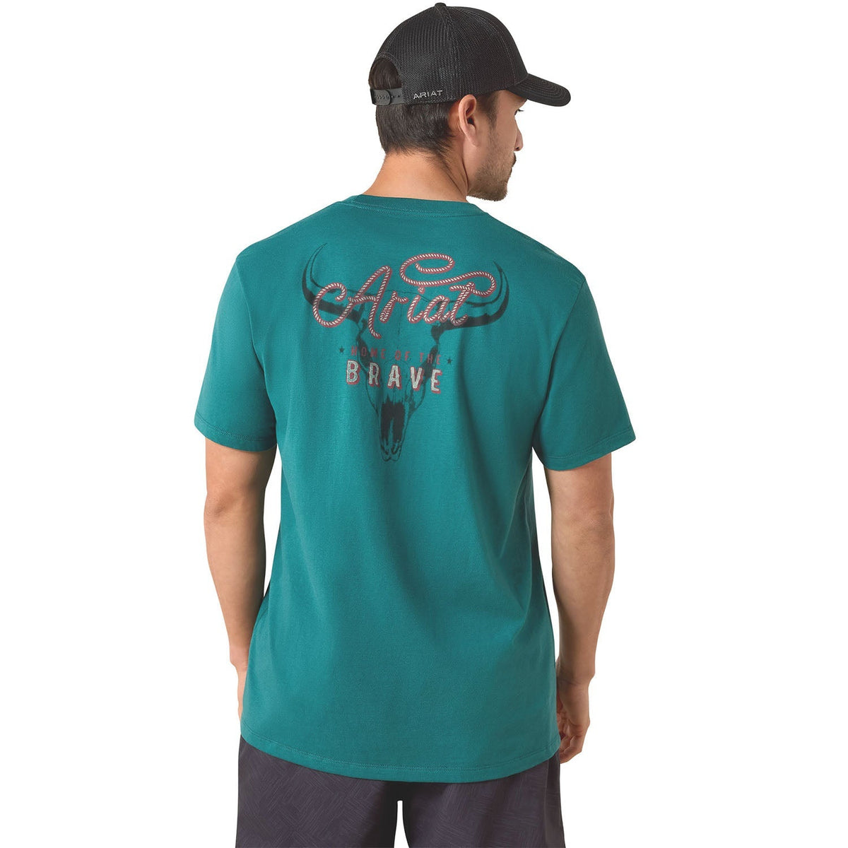 Ariat Short Sleeve Shirt, Cattle Skull Freedom Western Graphic Tee