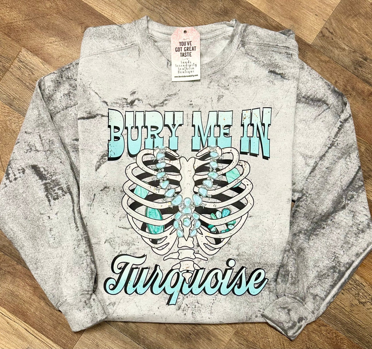Bury Me in Turquoise Women's Sweatshirt by Painted Aces