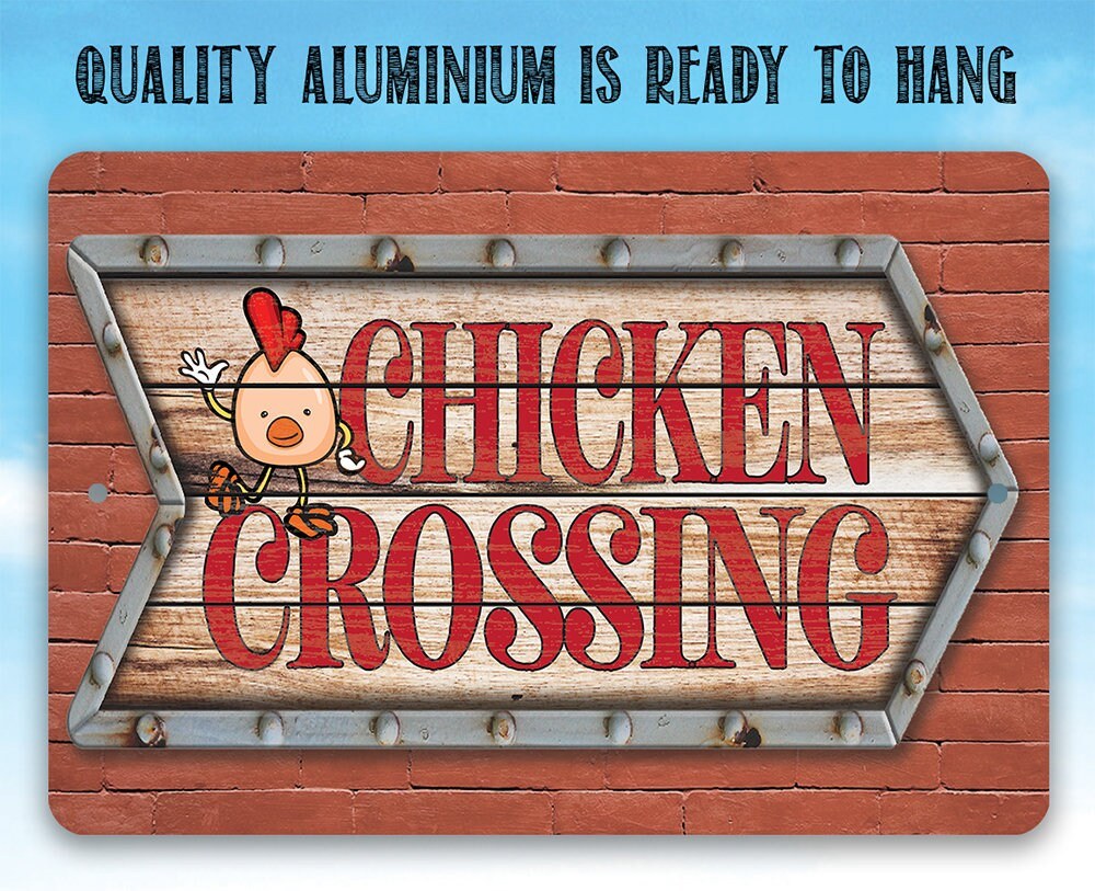 Chicken Crossing - Metal Sign by Lone Star Art