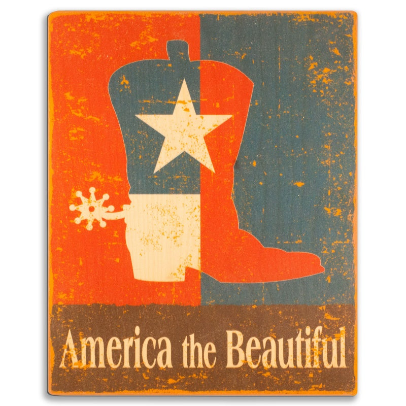 Cowboy Boot Wood Wall Plaque by America The Beautiful®
