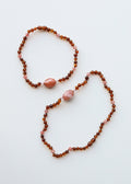 CanyonLeaf Cognac Baltic Sea Amber || Cherry + Rose Quartz || Necklace Set