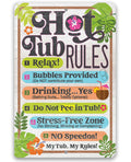 Hot Tub Rules - Metal Sign by Lone Star Art