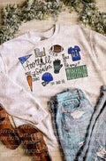 Football season royal details tee or sweatshirt