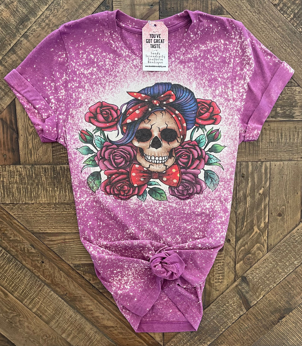Floral Skull Tee Women's T-Shirt by Painted Aces