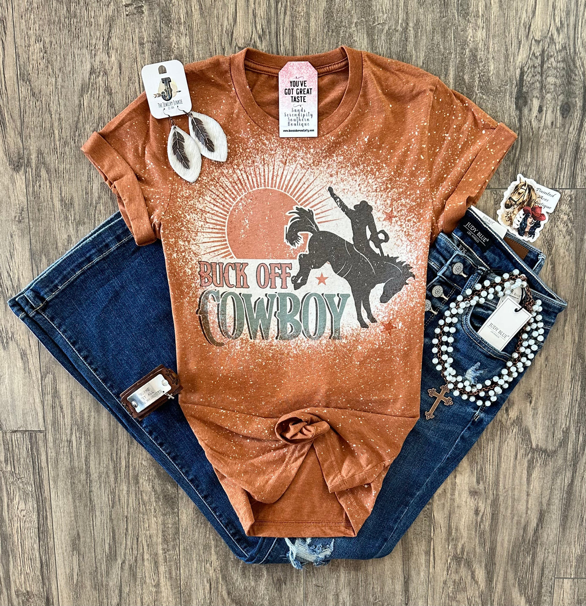 Buck Off Cowboy Women's Tee by Painted Aces