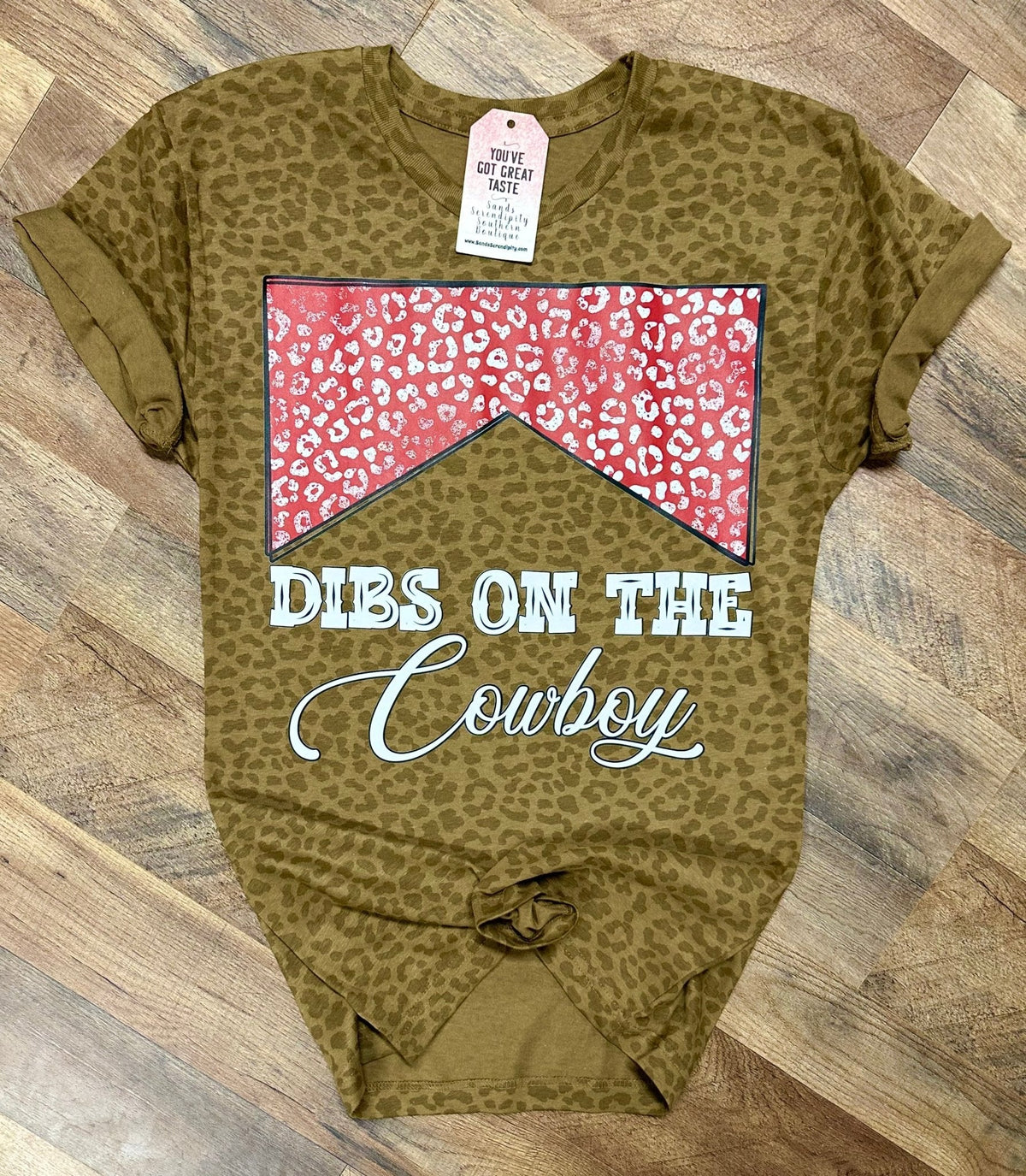 Leopard Dibs On The Cowboy Women's Tee by Painted Aces
