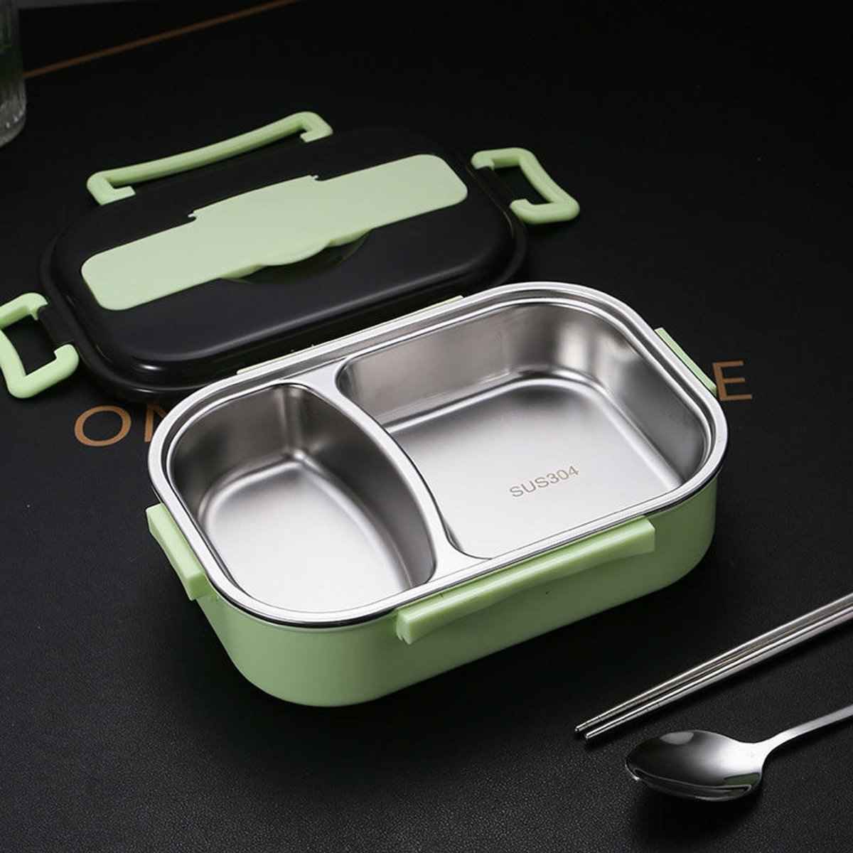 Bento Lunch Box – Includes Thermos Bag, Spoon &  Chopsticks