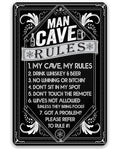 Man Cave Rules - Metal Sign by Loan Star Art
