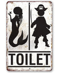 Pirate & Mermaid Toilet Metal Sign by Lone Star Art