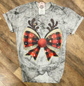 Reindeer Bow Women's Holiday Tee by Painted Aces