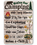 Rules for Camping - Metal Sign by Lone Star Art