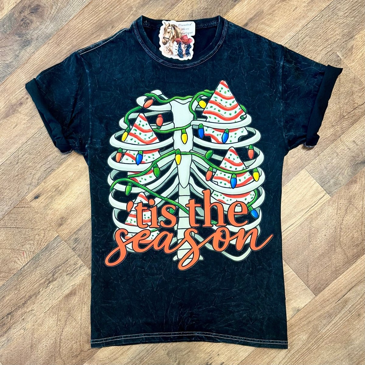 Skeleton Tis’ The Season🎄Women's Tee by Painted Aces