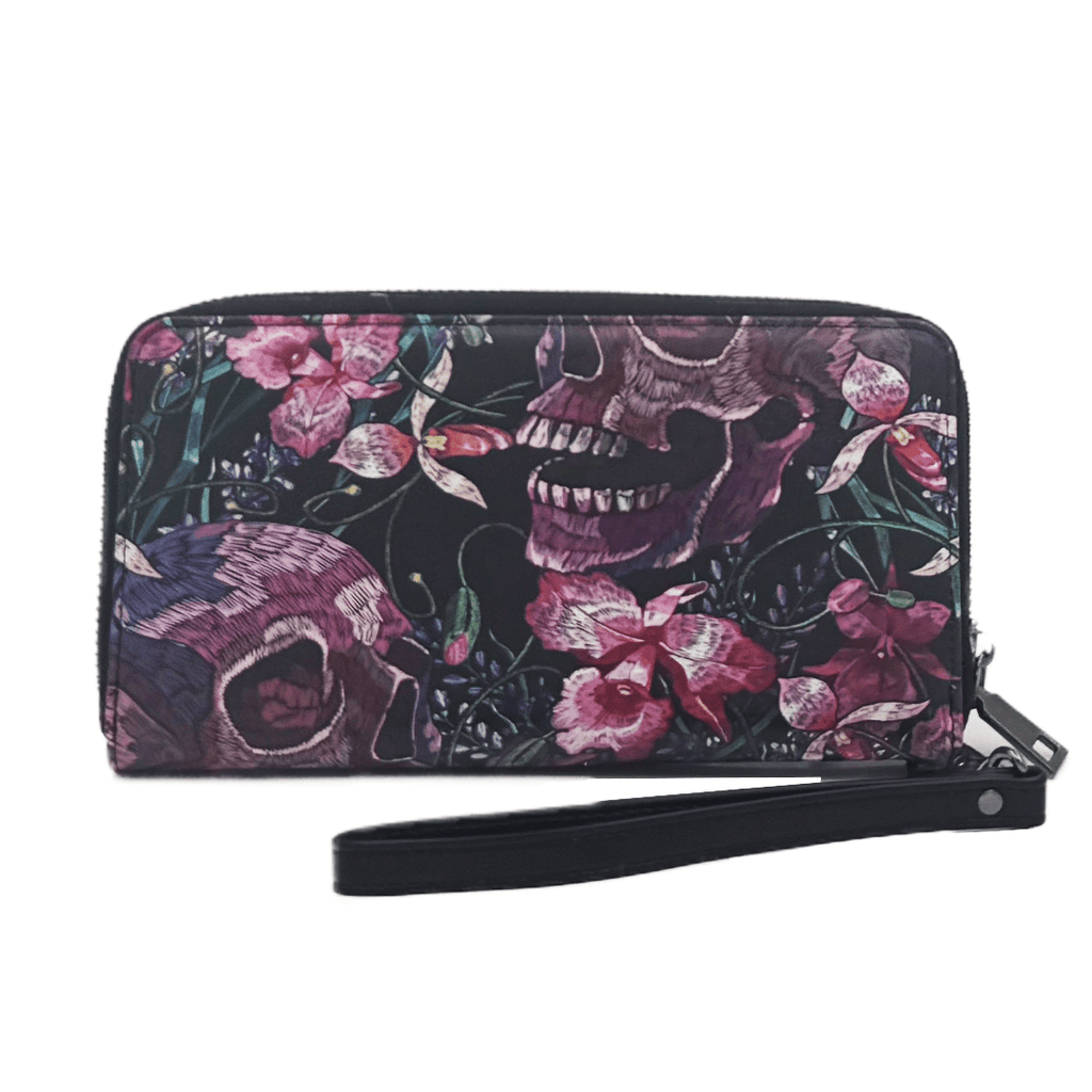 Skulls & Flowers Clutch Wallet