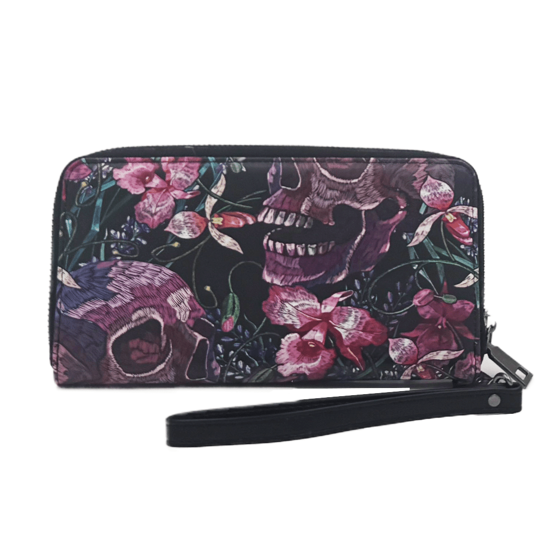 Skulls & Flowers Clutch Wallet