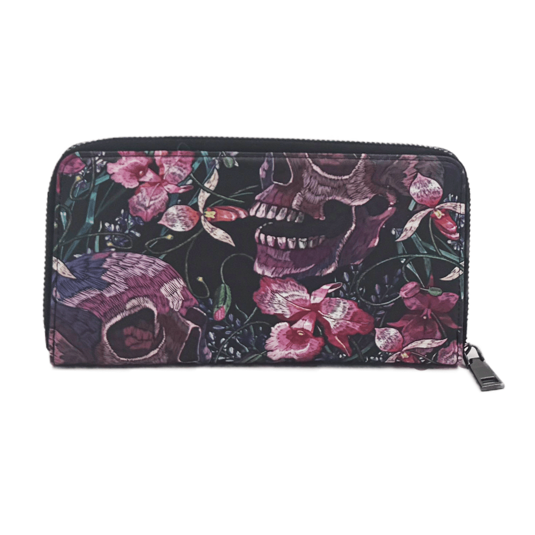 Skulls & Flowers Clutch Wallet