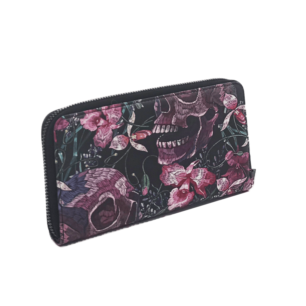 Skulls & Flowers Clutch Wallet
