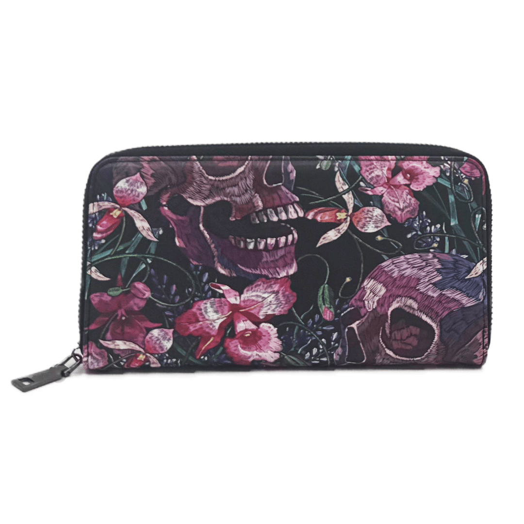 Skulls & Flowers Clutch Wallet