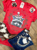 Sorry Santa I’ve Been Feral 🦝 Women's Holiday Tee by Painted Aces