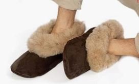 Suede & Fur Alpaca Slippers
