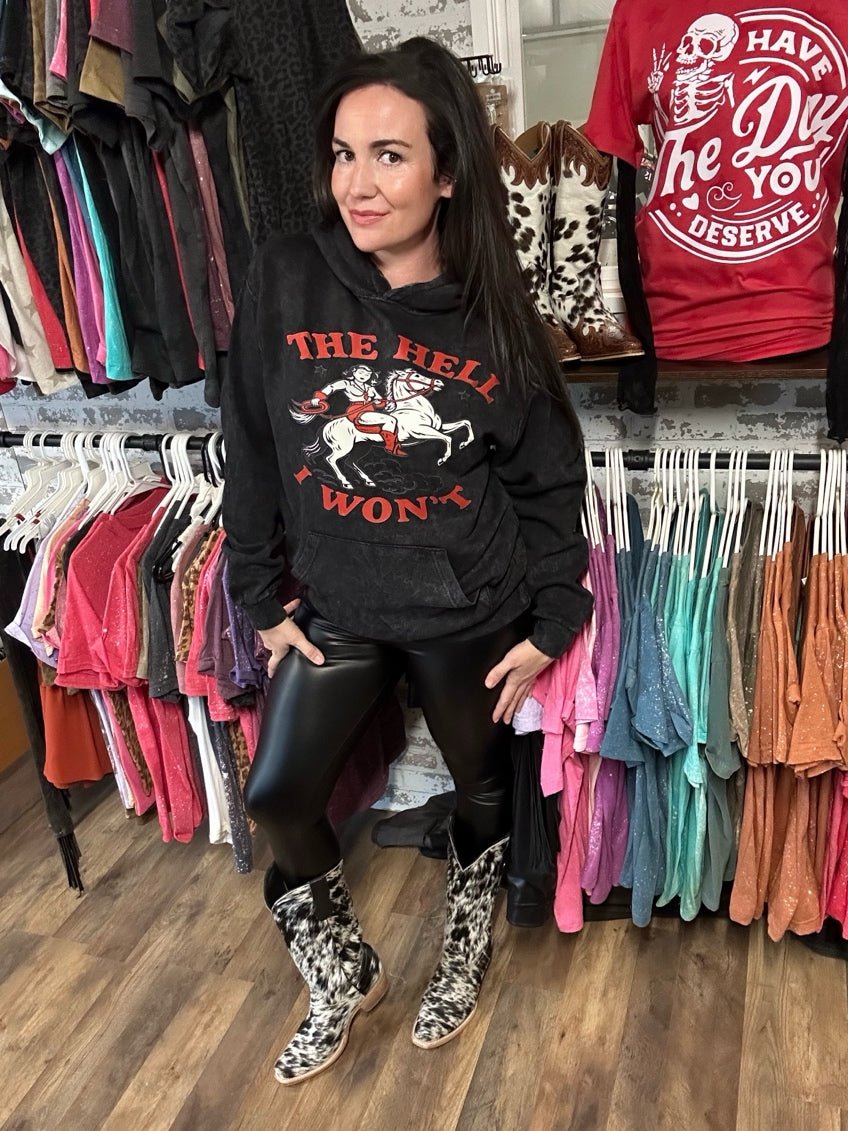 The Hell I Won’t Cozy Hoodie by Painted Aces