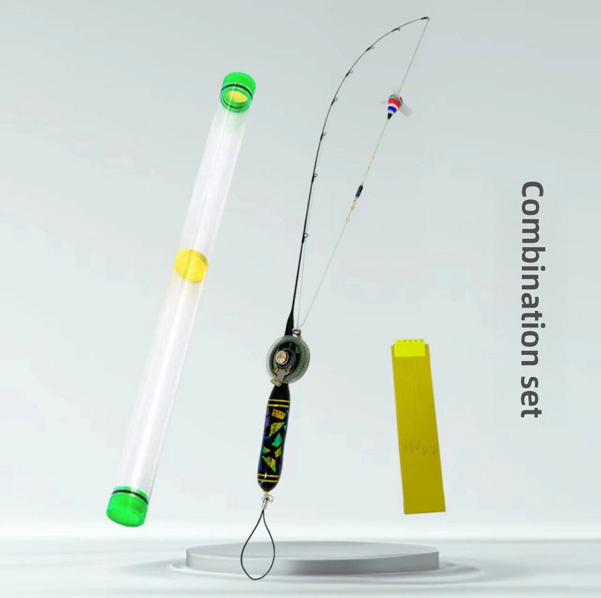 Handmade 38 cm Micro Fishing Rod with Mini Reel