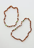 CanyonLeaf Cognac Baltic Sea Amber || Peridot + Rhodonite || Necklace