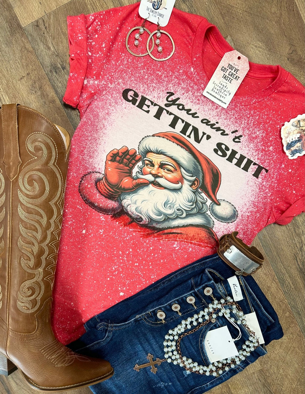 You Ain’t Gettin’ Shit Women's Holiday Tee by Painted Aces
